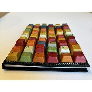 Unique Recycled Computer Key Notebook – 5 x 7 Blank Journal – Multicolor  New